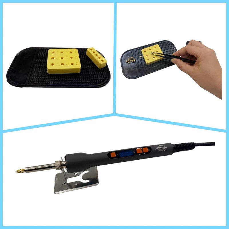 ldmdsz 60W Digital Soldering Iron Heat Set Insert Tool Kit, Adjustable Temp 180-500℃ LCD Display, Extra Heat-Set Insert Tips, Threaded Inserts for Plastic & 3D Printing, Brass Inserts Hardware Set - Image 4